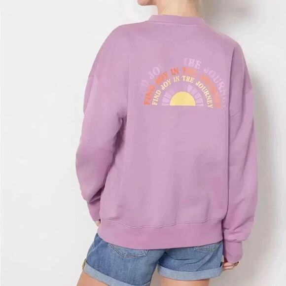 Spiritual Gangster Women's Sz XS Find Joy Relaxed Crew Pullover - Picture 1 of 9